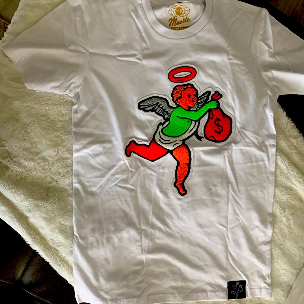 White Hustle gang T-shirt size small.
